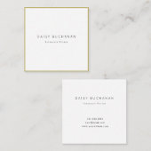 Minimaal gouden Lijsten vierkant Visitekaartje (Voorkant / Achterkant)