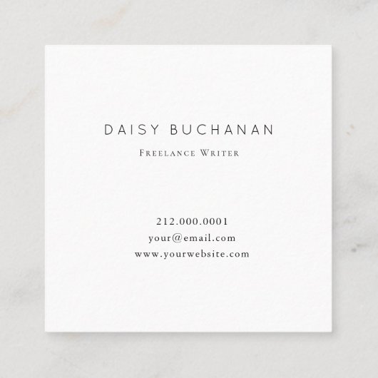 Minimaal gouden Lijsten vierkant Visitekaartje (Achterkant)