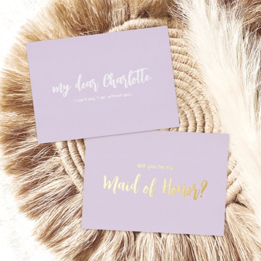 Minimaal goudfolie bruidsmeisje voorstel Kaart