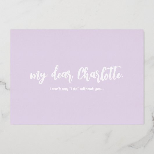 Minimaal goudfolie bruidsmeisje voorstel Kaart (Achterkant)