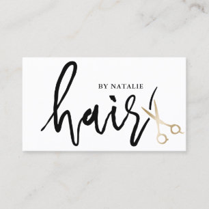 Minimaal goudschaar-haar-piekzout voor script visitekaartje