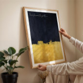 Minimaal goudzwart abstract schilderij muurkunst poster