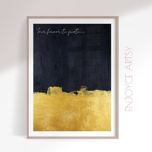 Minimaal goudzwart abstract schilderij muurkunst poster