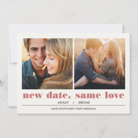 Minimaal grafisch | 2 Uitstel van het huwelijk op Kaart (Voorkant)