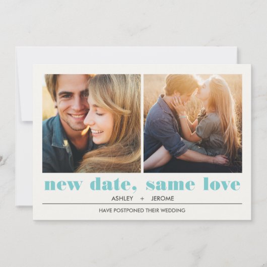 Minimaal grafisch | 2 Uitstel van het huwelijk op  Kaart (Voorkant)