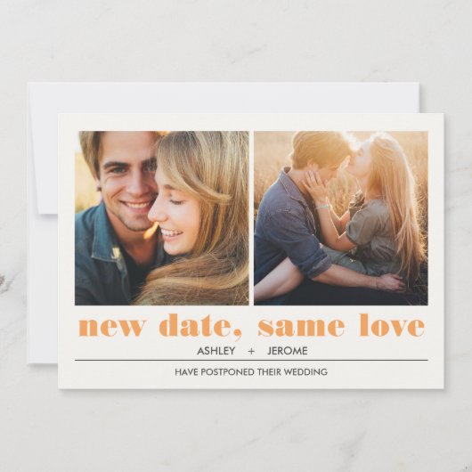 Minimaal grafisch | 2 Uitstel van het huwelijk op  Kaart (Voorkant)