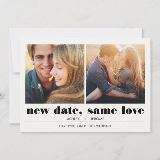 Minimaal grafisch | 2 Uitstel van het huwelijk op  Kaart (Voorkant)