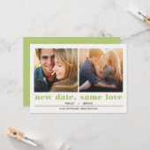 Minimaal grafisch | 2 Uitstel van het huwelijk op  Kaart (Voorkant / Achterkant in situ)