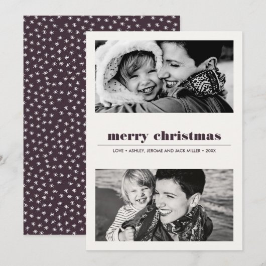 Minimaal grafisch | Foto Burgundy Merry 2 Kaart (Voorkant / Achterkant)