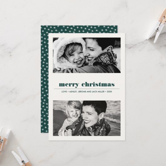 Minimaal grafisch | Foto Green Merry 2 Kaart (Voorkant / Achterkant in situ)