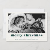 Minimaal grafisch | Green Merry-kerstfoto Kaart (Voorkant)