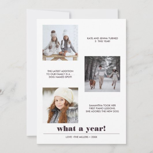 Minimaal grafisch | Jaar van review 3 Fotocollage Kaart (Voorkant)