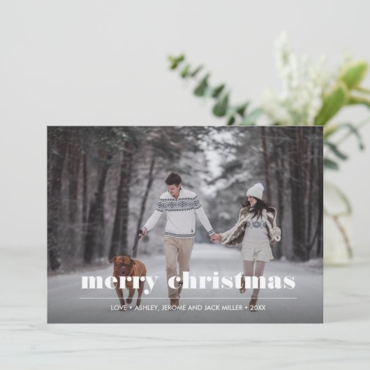 Minimaal grafisch | kerstfoto Aqua | Kaart (Staand voorkant)