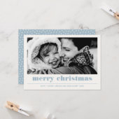 Minimaal grafisch | Light Blue Merry-kerstfoto Kaart (Voorkant / Achterkant in situ)