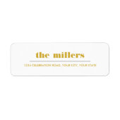 Minimaal grafisch | Mosterdgeel Hipster Etiket (Voorkant)