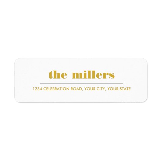 Minimaal grafisch | Mosterdgeel Hipster Etiket (Voorkant)