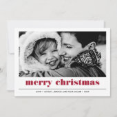 Minimaal grafisch | Red Merry-kerstfoto Kaart (Voorkant)