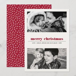 Minimaal grafisch   RED Merry Kerstry 2 Foto Kaart