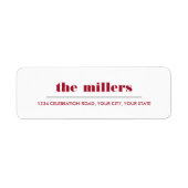 Minimaal grafisch | Ruby red Hipster Etiket (Voorkant)