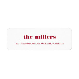 Minimaal grafisch   Ruby red Hipster Etiket