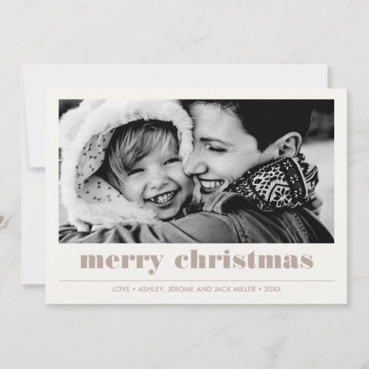 Minimaal grafisch | Sand Merry-kerstfoto Kaart (Voorkant)