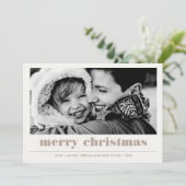 Minimaal grafisch | Sand Merry-kerstfoto Kaart (Staand voorkant)
