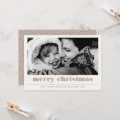 Minimaal grafisch | Sand Merry-kerstfoto Kaart (Voorkant / Achterkant in situ)