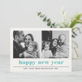 Minimaal grafisch | Vrolijk nieuwjaar collage 2 Fo Kaart (Staand voorkant)