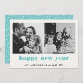 Minimaal grafisch | Vrolijk nieuwjaar collage 2 Fo Kaart