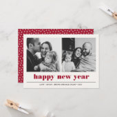 Minimaal grafisch | Vrolijk nieuwjaar collage 2 Fo Kaart (Voorkant / Achterkant in situ)