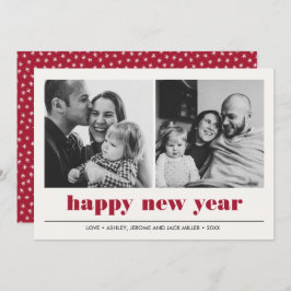 Minimaal grafisch | Vrolijk nieuwjaar collage 2 Fo Kaart