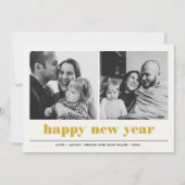 Minimaal grafisch | Vrolijk nieuwjaar collage 2 Fo Kaart (Voorkant)