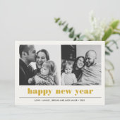 Minimaal grafisch | Vrolijk nieuwjaar collage 2 Fo Kaart (Staand voorkant)
