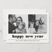Minimaal grafisch | Vrolijk nieuwjaar collage 2 Fo Kaart (Voorkant)