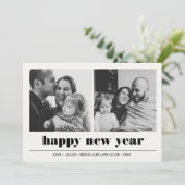 Minimaal grafisch | Vrolijk nieuwjaar collage 2 Fo Kaart (Staand voorkant)