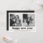 Minimaal grafisch | Vrolijk nieuwjaar collage 2 Fo Kaart (Voorkant / Achterkant in situ)