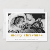 Minimaal grafisch | Yellow Merry-kerstfoto Kaart (Voorkant)