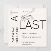 Minimaal Grappig Modern Floral Dusty Plum en Buff Kaart (Voorkant)