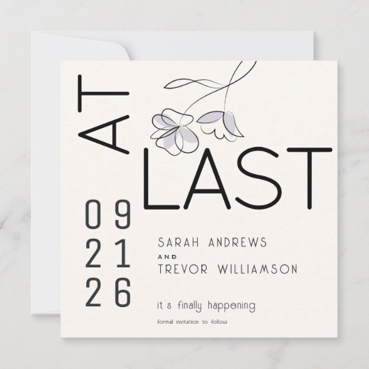 Minimaal Grappig Modern Floral Dusty Plum en Buff Kaart (Voorkant)