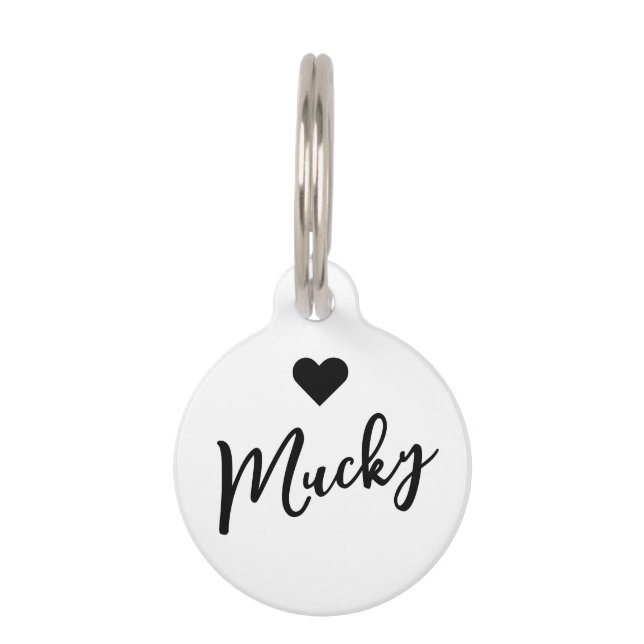 Minimaal Gratis Bewerkbaar Pet Name Hartnummer Huisdierpenning (Voorkant)