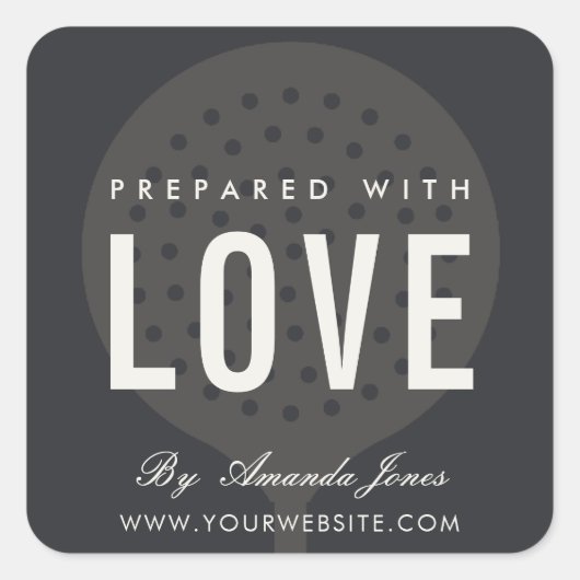 MINIMAAL GRAY BLACK SKIMMER CHEF BEREID MET LOVE VIERKANTE STICKER (Voorkant)