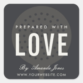 MINIMAAL GRAY BLACK SKIMMER CHEF BEREID MET LOVE VIERKANTE STICKER