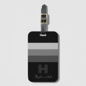 Minimaal grijs Bagagelabel van het monogram (Voorkant (verticaal))