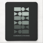 Minimaal grijs groen geometrisch ontwerp, aangepas muismat<br><div class="desc">Een modern,  minimalistisch geometrisch grafisch ontwerp van eenvoudige vormen in een ombre kleurenpalet van een heerlijk gedupeerd grijs met groene ondertonen,  gepersonaliseerd met naam of formulering van uw keuze.</div>