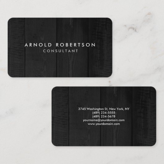 Minimaal grijs hout, artistiek beeld visitekaartje (Voorkant / Achterkant)