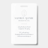 Minimaal grijs ID aangepast monogramlogo & foto Badge (Achterkant)