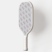 Minimaal grijs-roze-wit gestreept monogram pickleball paddle (Links)