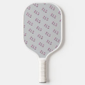 Minimaal grijs-roze-wit gestreept monogram pickleball paddle (Voorkant)