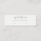 Minimaal grijs Script Black White Earring-beeldsch Mini Visitekaartje (Voorkant)