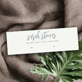 Minimaal grijs Script Black White Earring-beeldsch Mini Visitekaartje